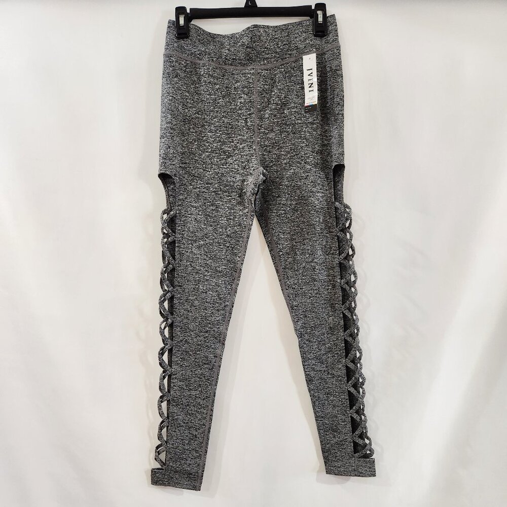 Jvini Women's Pull-On Stretchy Gray/Black Legging Pants